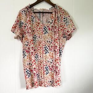 Noracora Blouse Crinkle Accordion Short Sleeve Blouse Top Women’s XXL